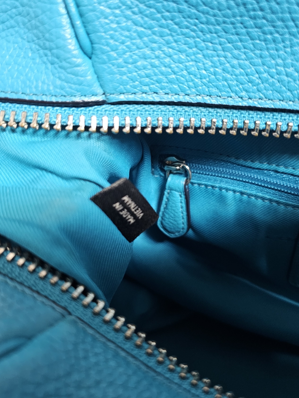 COACH Turquoise Pebbled Leather Satchel Bag Maximalist Luxury Purse Handbag - Picture 7 of 12